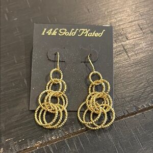 NWT Circle Gold Plated Dangle Earrings​